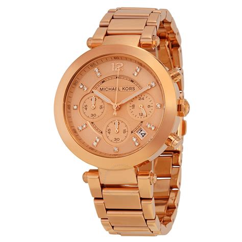 michael kors parker chronograph rose dial.